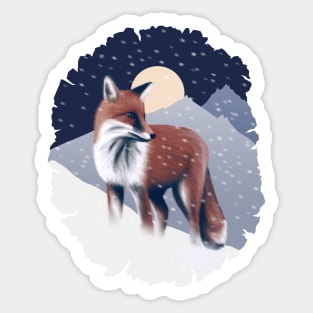 Beautiful Fox in the snow Sticker